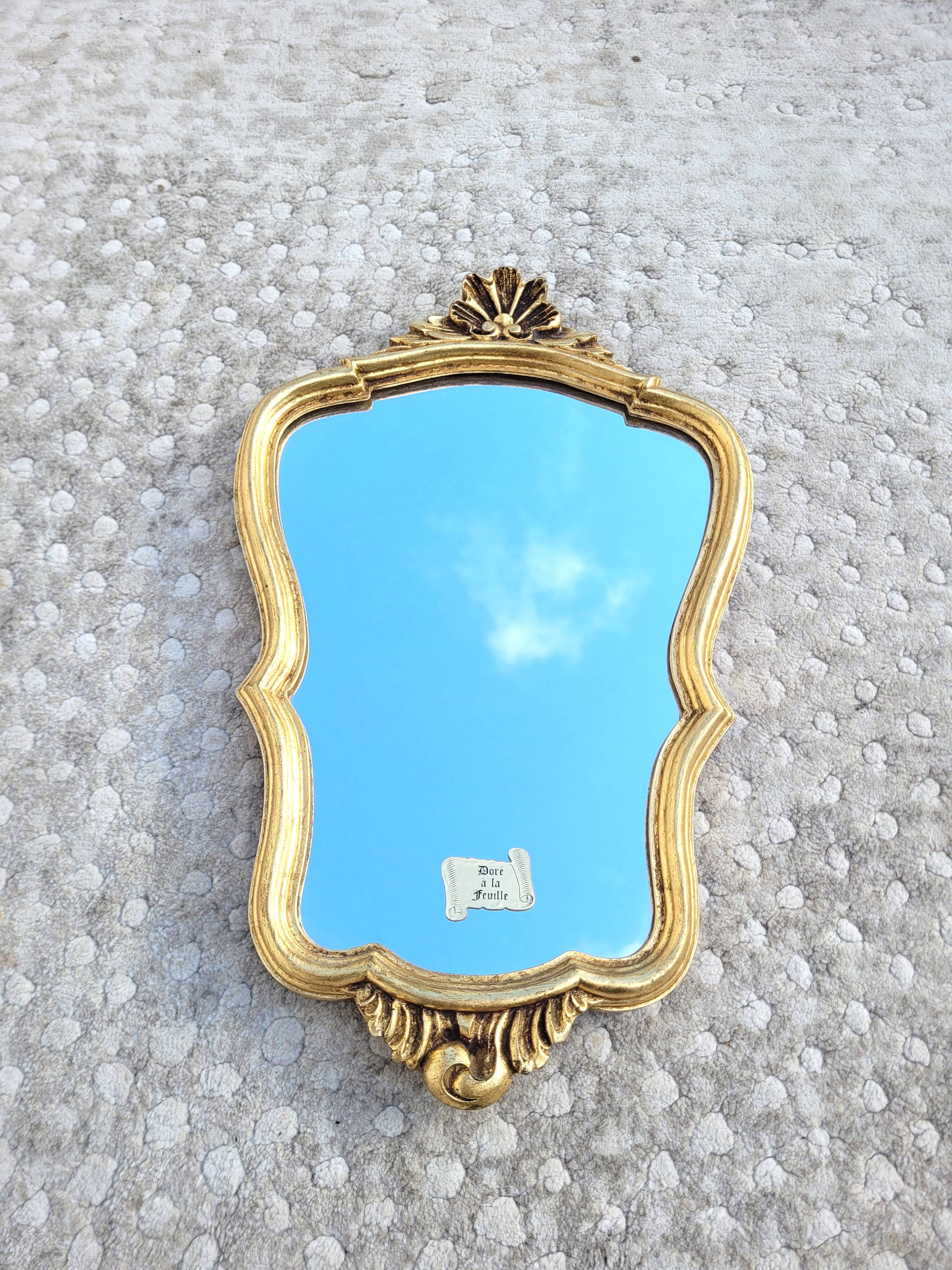 Small baroque gilded mirror 25x38cm Louis XVI style