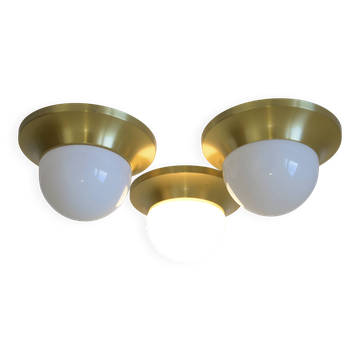 Ceiling Lights Set of 3 Mushroom Lamp Vintage Brass Sconces Space Age Style