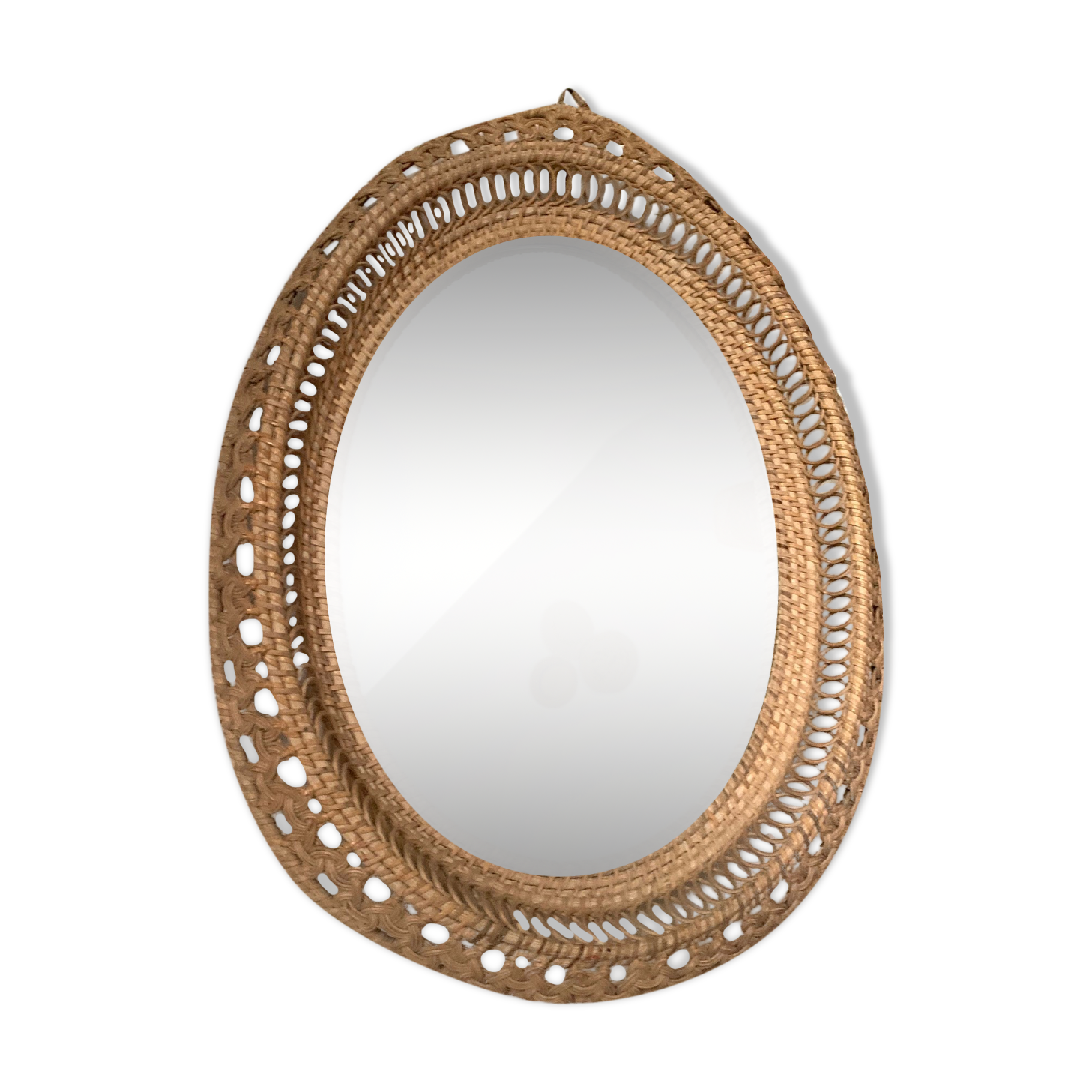 Vintage wicker mirror