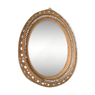 Vintage wicker mirror