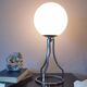 Lamp sphere of frosted glass, chrome steel, art deco, 1950