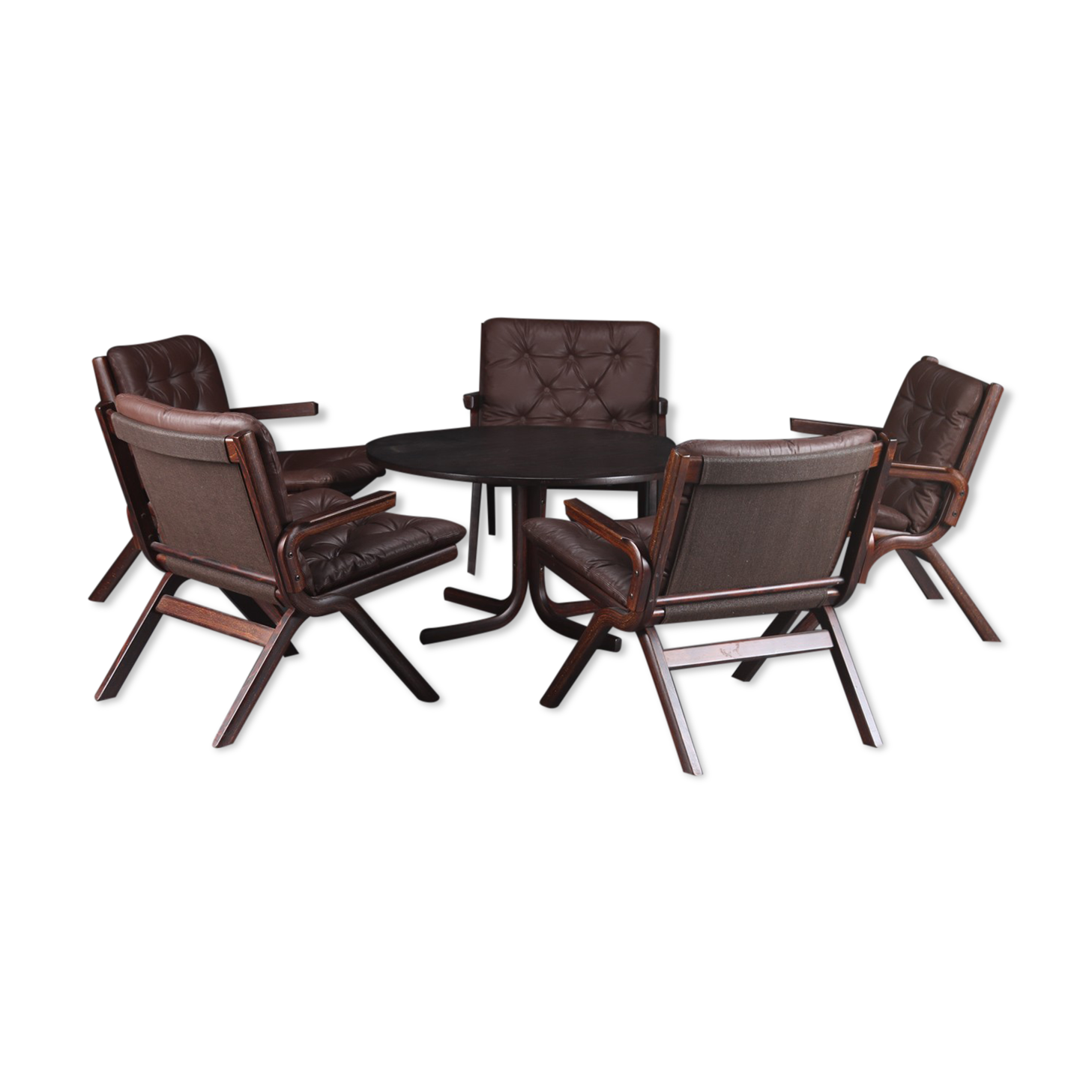Set Of 5 Lounge Chairs And Coffee Table Selency