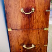 Commode de bateau en teck XIXe en deux parties
