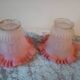 Duo of chandelier tulips or lamp in two-tone opaline