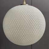 Glas hanging lamp pattern like a golfball 1970s