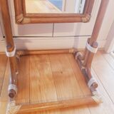 Psyche mirror in rattan 70's 124cm X 24cm