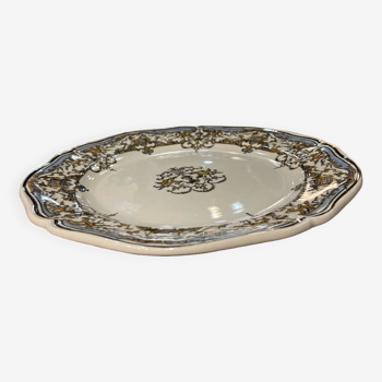 GIEN : assiette plat faïence décor Dionysos. Diamètre 25 cm