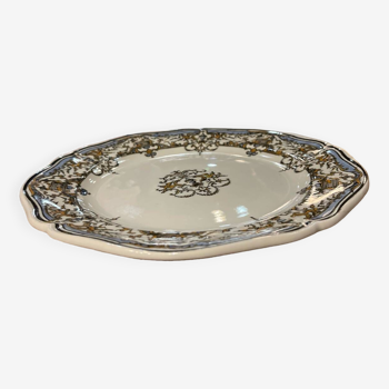 GIEN: earthenware dish plate with Dionysus decoration. Diameter 25 cm