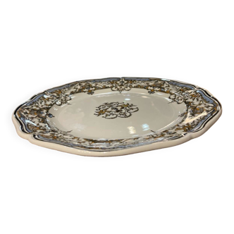 GIEN : assiette plat faïence décor Dionysos. Diamètre 25 cm