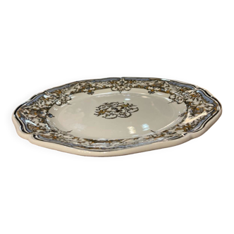 GIEN: earthenware dish plate with Dionysus decoration. Diameter 25 cm