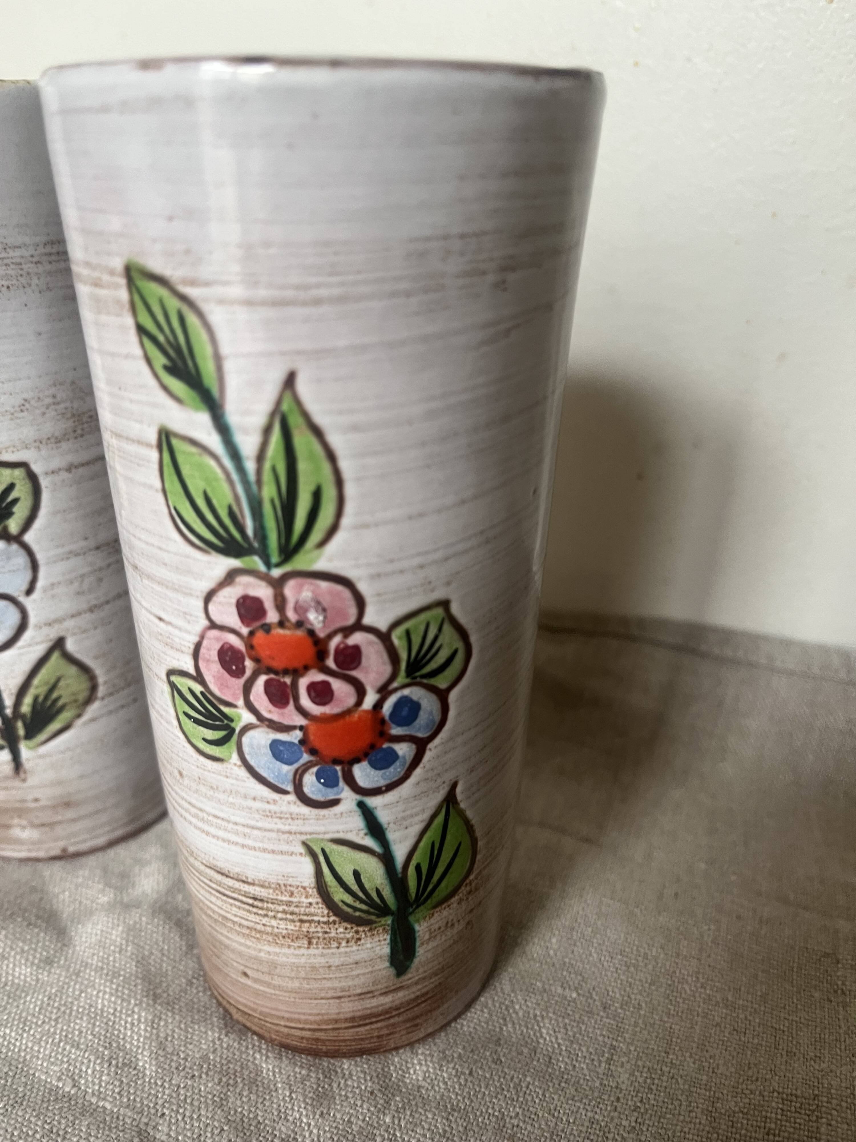 2 Sixties Vallauris orangeade glasses