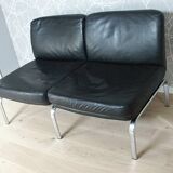 Ensemble  de salon cuir noir Knoll 3 + 2 + 1 pl.
