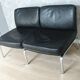 Ensemble  de salon cuir noir Knoll 3 + 2 + 1 pl.