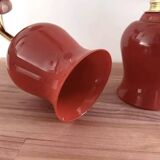 Pair of ceramic and glass wall sconces