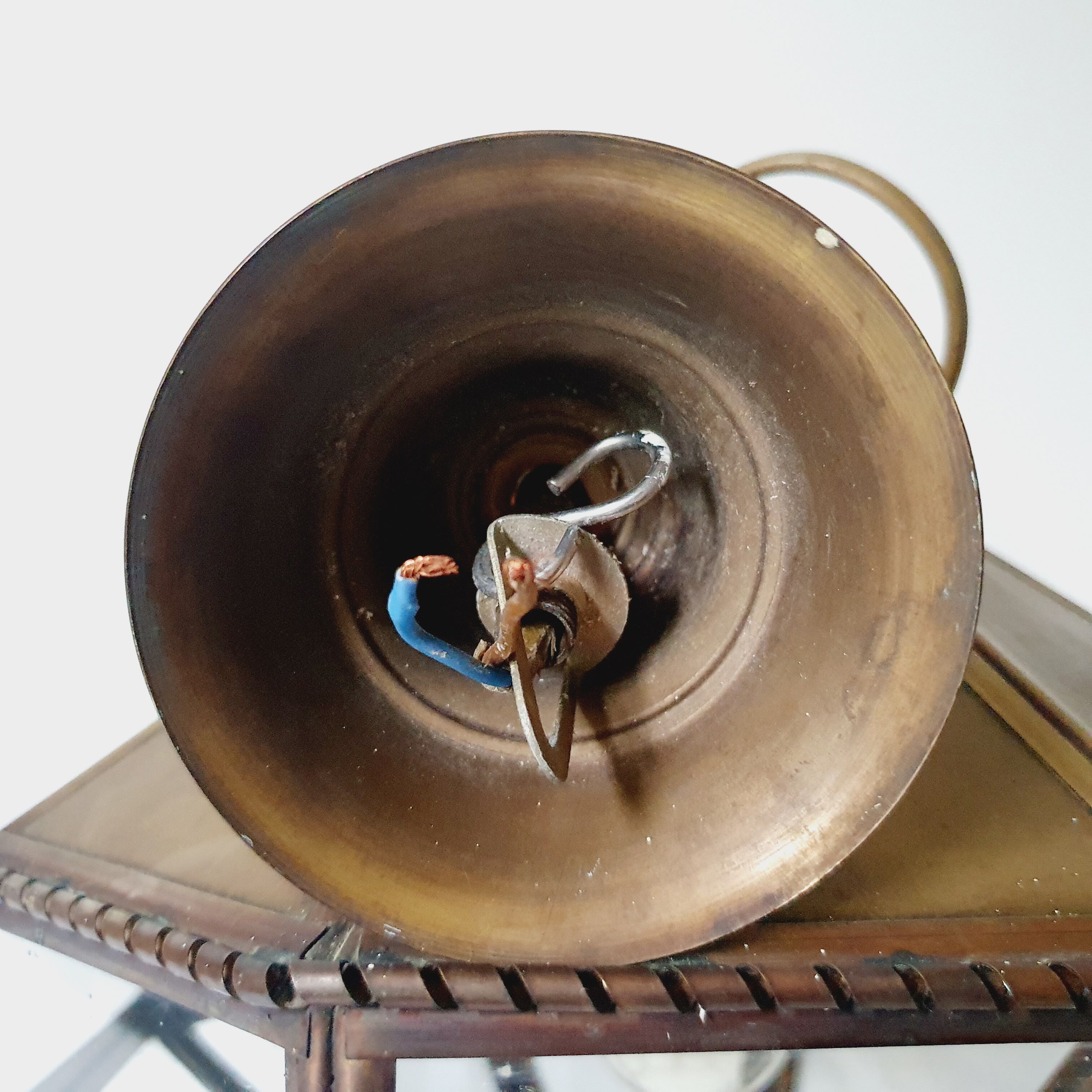 Art Deco glass and brass pendant lamp
