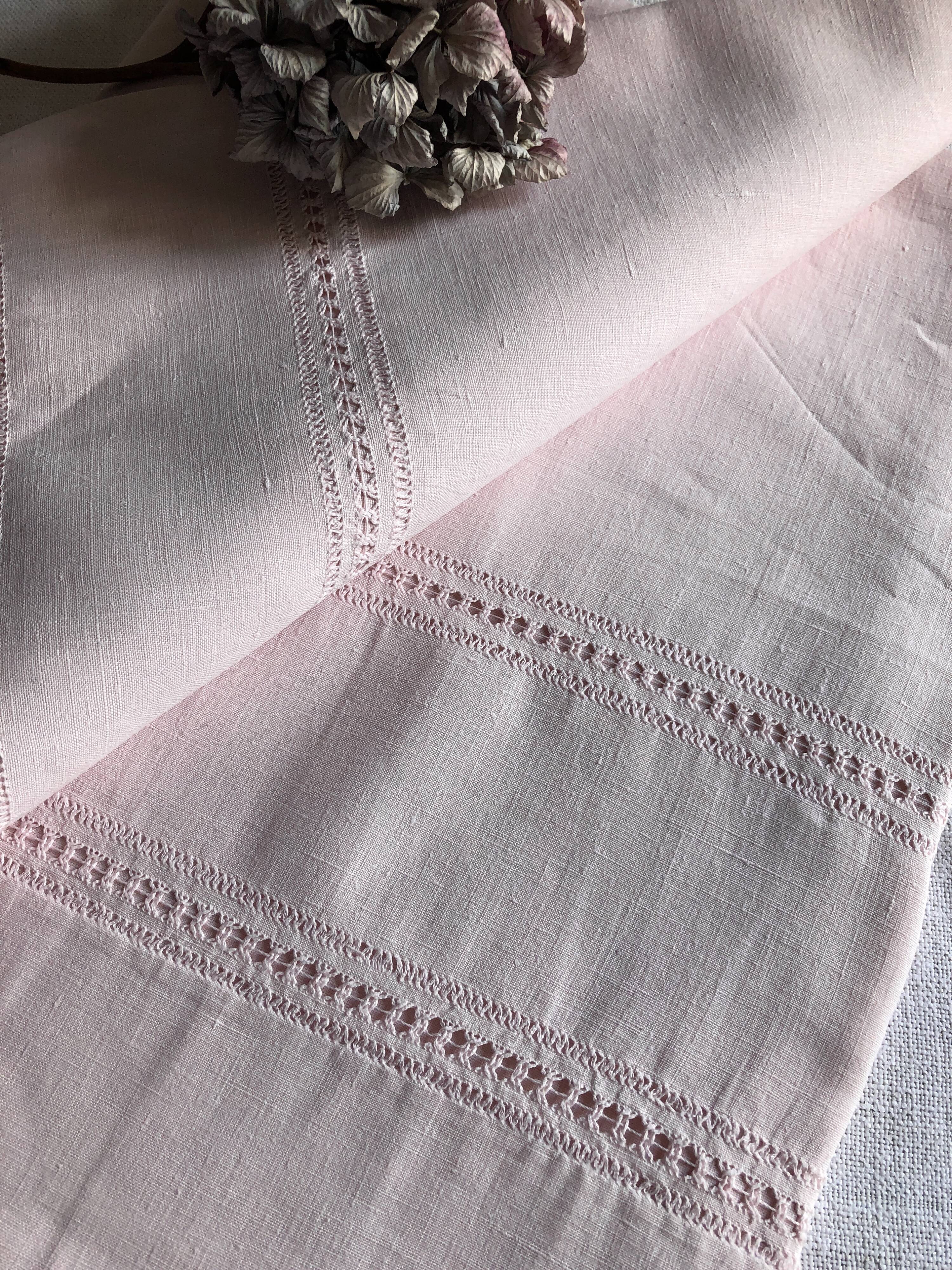 Old Sheet In Pure Washed Linen Tinted In Sweet Pink