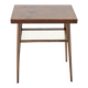 1960s Mid-Century Czech Oak Side Table with Woven Magazine Shelf