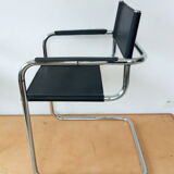 Leather and chrome armchair from the 70s/80s
