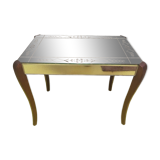 Saber-legged mirrored coffee table 1960