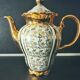 Antique Teapot in White and Gold Porcelain Baroque Style