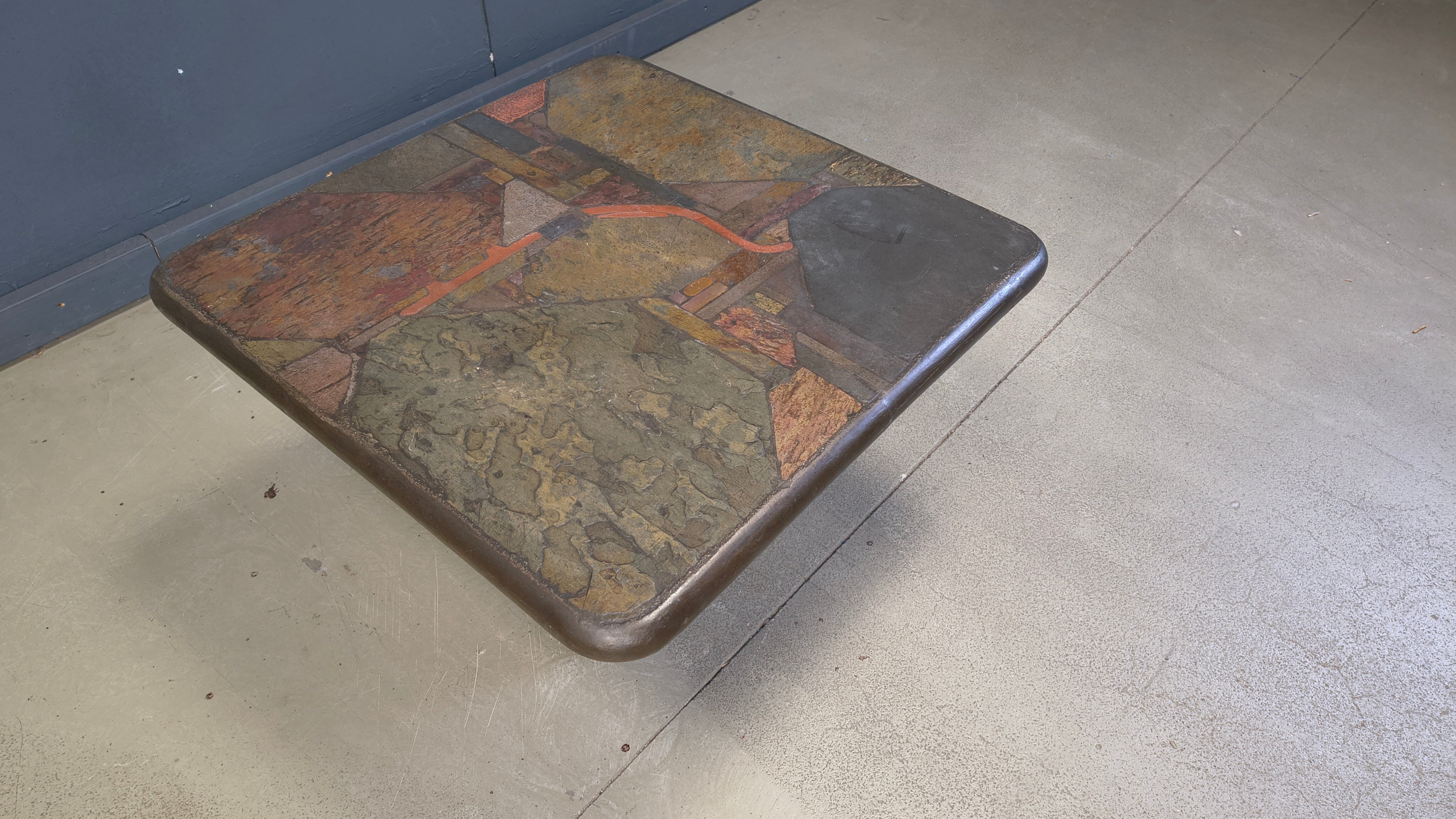 Brutalist side table by C. Kneip, 1991