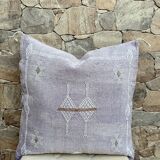 Cactus silk cushion cover: Handwoven Moroccan cushion 48x48cm