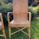 Pair of old wicker rattan chairs
