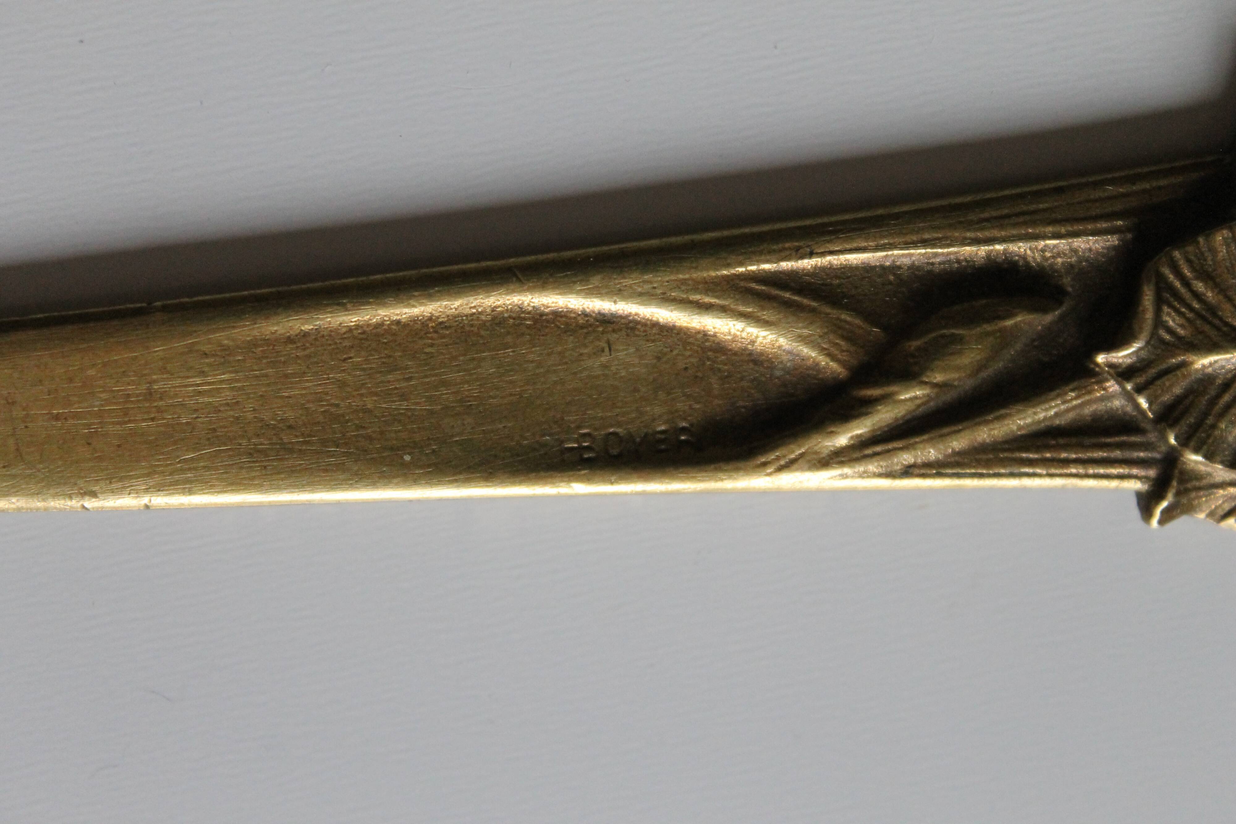 H. Boyer, Art Nouveau bronze letter opener