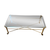 Glass and steel coffee table