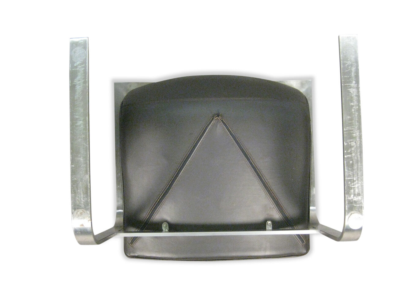 Modern leather and steel armchair