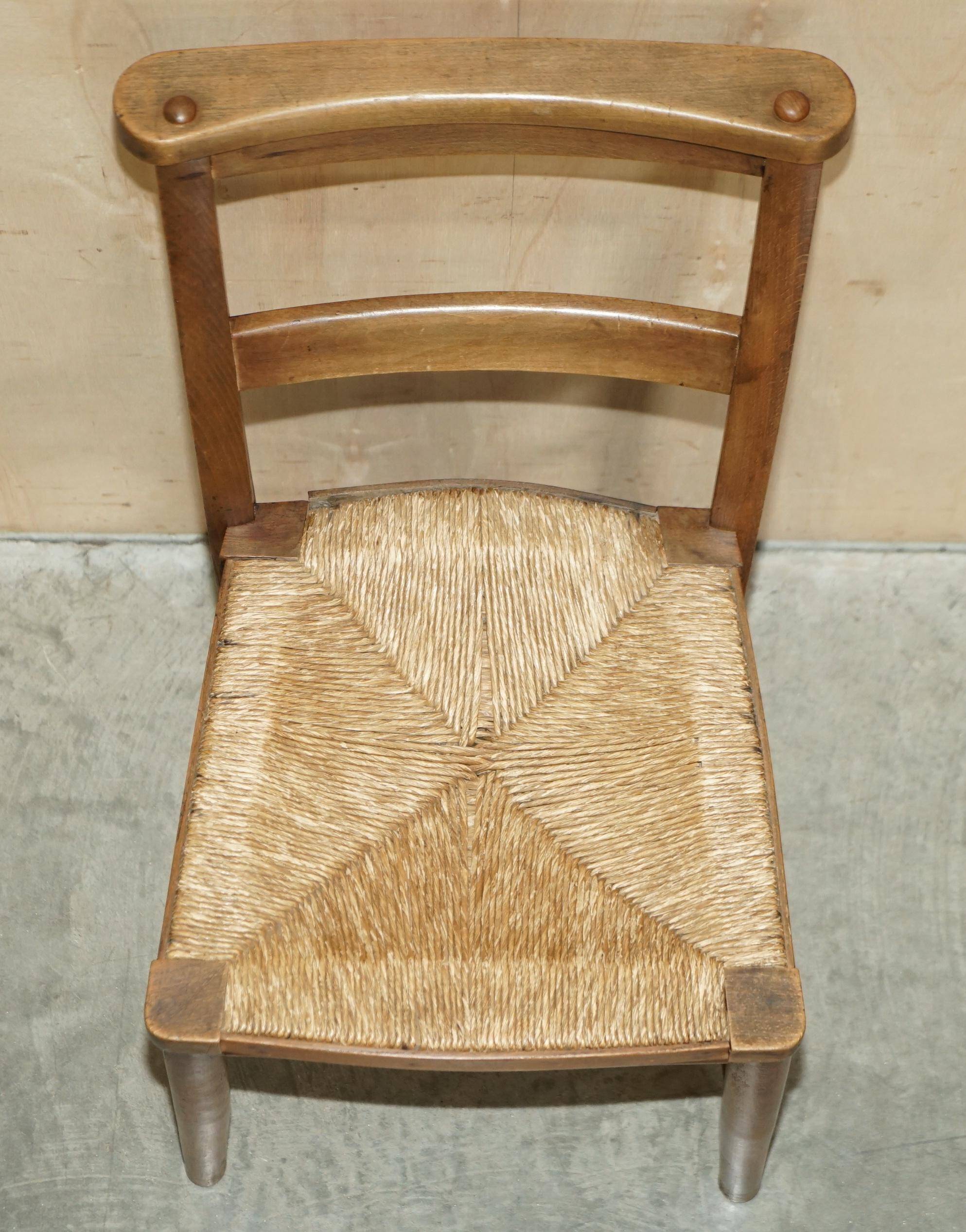 Set of six Dutch oak chairs with woven straw seats, circa 1860.