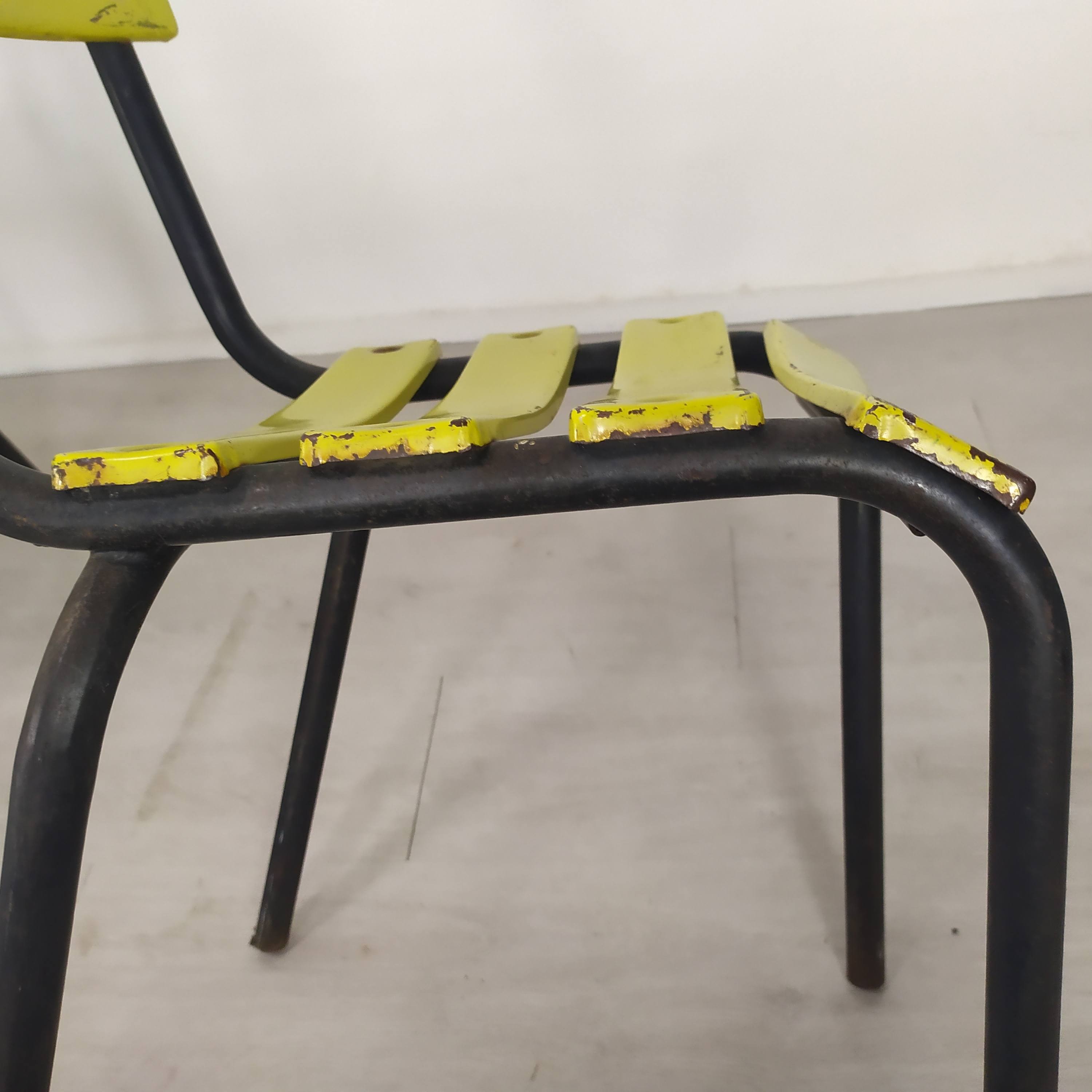 18 yellow metal bistro chairs