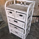 Lot 3 meubles commodes rotin blanc vintage