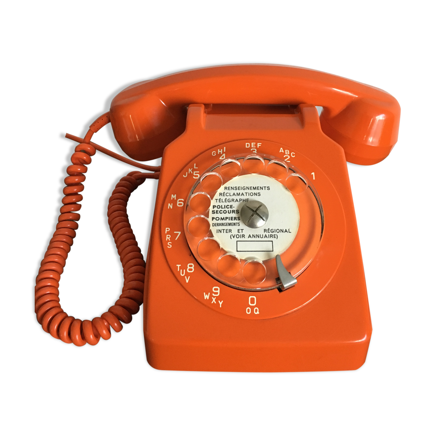 Téléphone à cadran vintage s63 orange