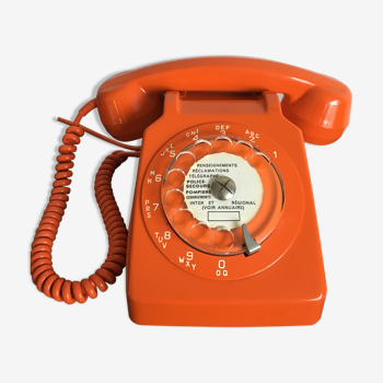 Téléphone à cadran vintage s63 orange