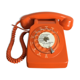 Téléphone à cadran vintage s63 orange