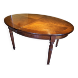 Solid cherry table with marquetry