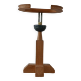Guillerme et Chambron Oak and Ceramic Mid-Century French Table Lamps (3 Available)