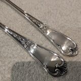 Silver-plated metal stew spoon and fork, Ercuis silversmith, Louis XV, 29