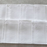 Serviettes de table anciennes monogrammées