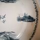 Round serving dish, ironstone, Creil and Monterau, white and navy blue