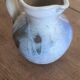 Old bulbous jug pottery vase glazed grey-blue stoneware vintage