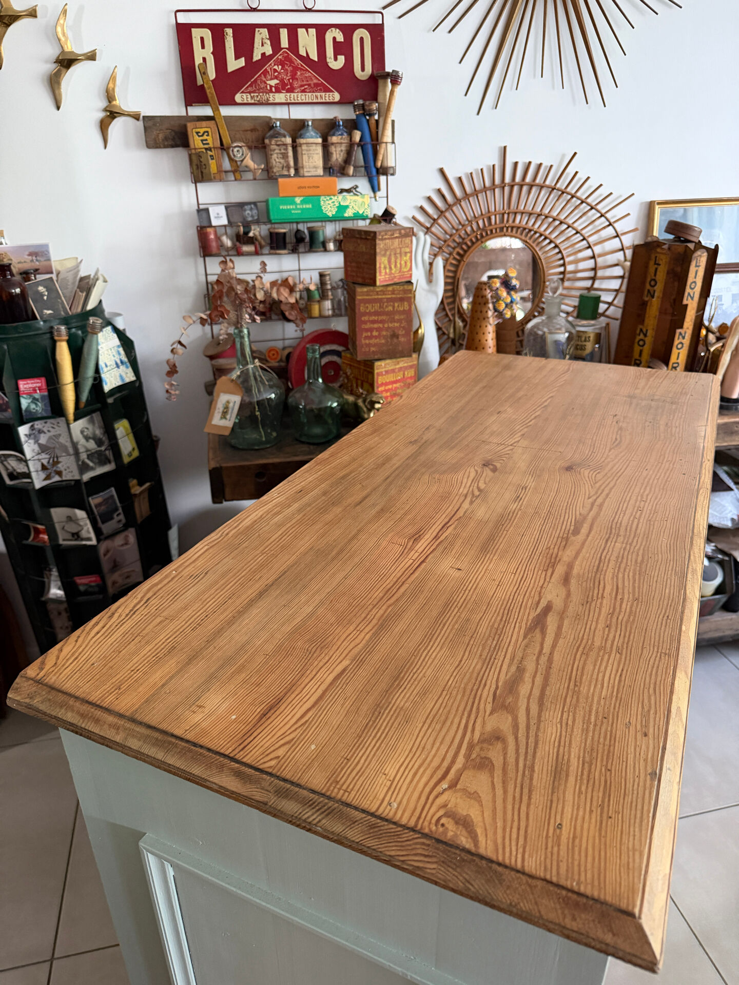 Vintage green almond Parisian buffet