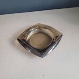 Vintage square smoked glass ashtray
