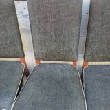 8 vintage chairs lined grey black