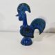 blue glazed ceramic rooster by Aldo Londi for Bitossi