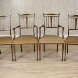 English Sheraton Style Armchairs and Chairs, Late 19th Century, Set of 4