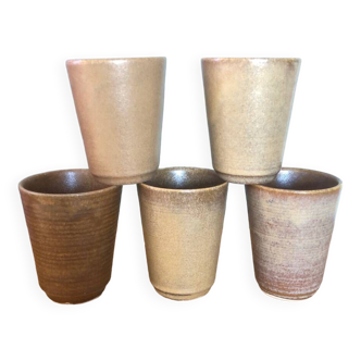 Lot de 5 tasses en grès Digoin