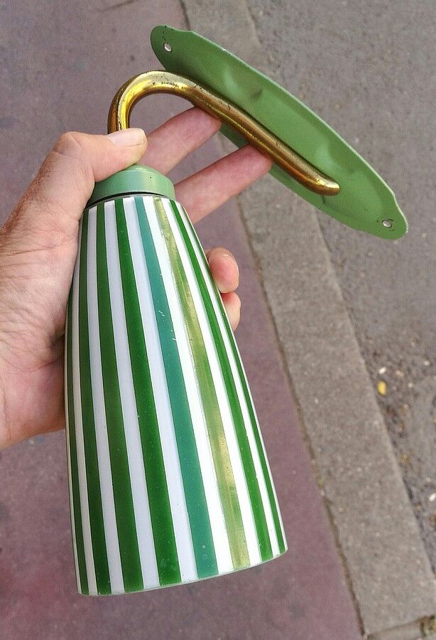 Pair of opaline wall lamps 1960