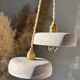 Pair of handcrafted portable lamps with a marbled stone effect